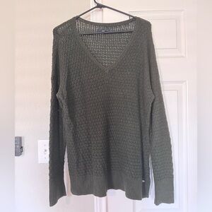 Olive Green V-Neck Sweater